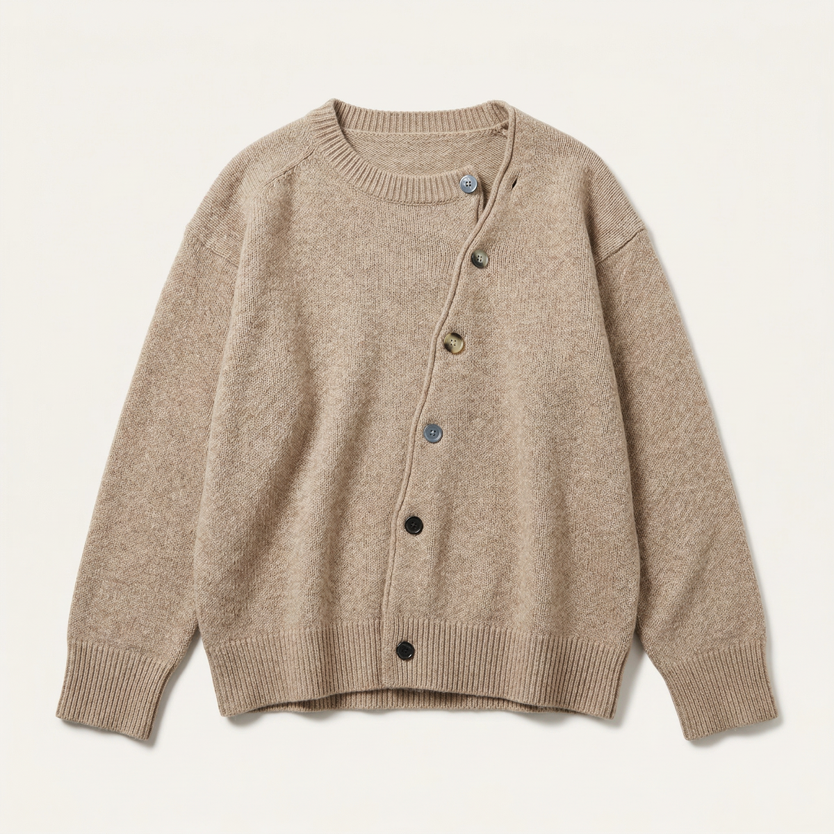 Women’s Button-Front Cardigan – Round Neck Knit Design