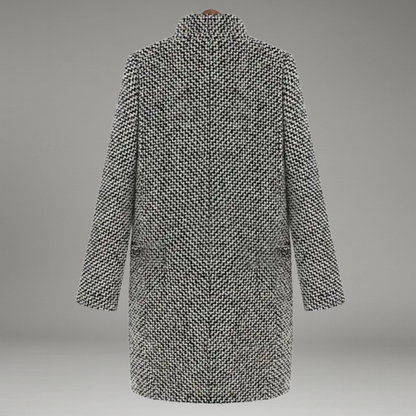 Women’s Coat with Notched Collar and Double Button Closure