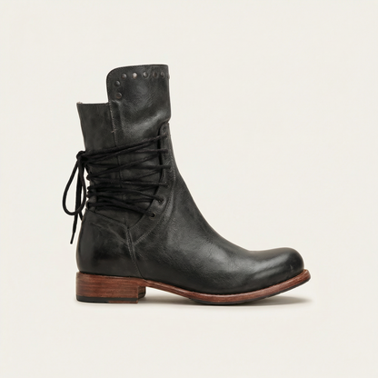 Women’s Lace-Up Ankle Boots – Low Heel Design