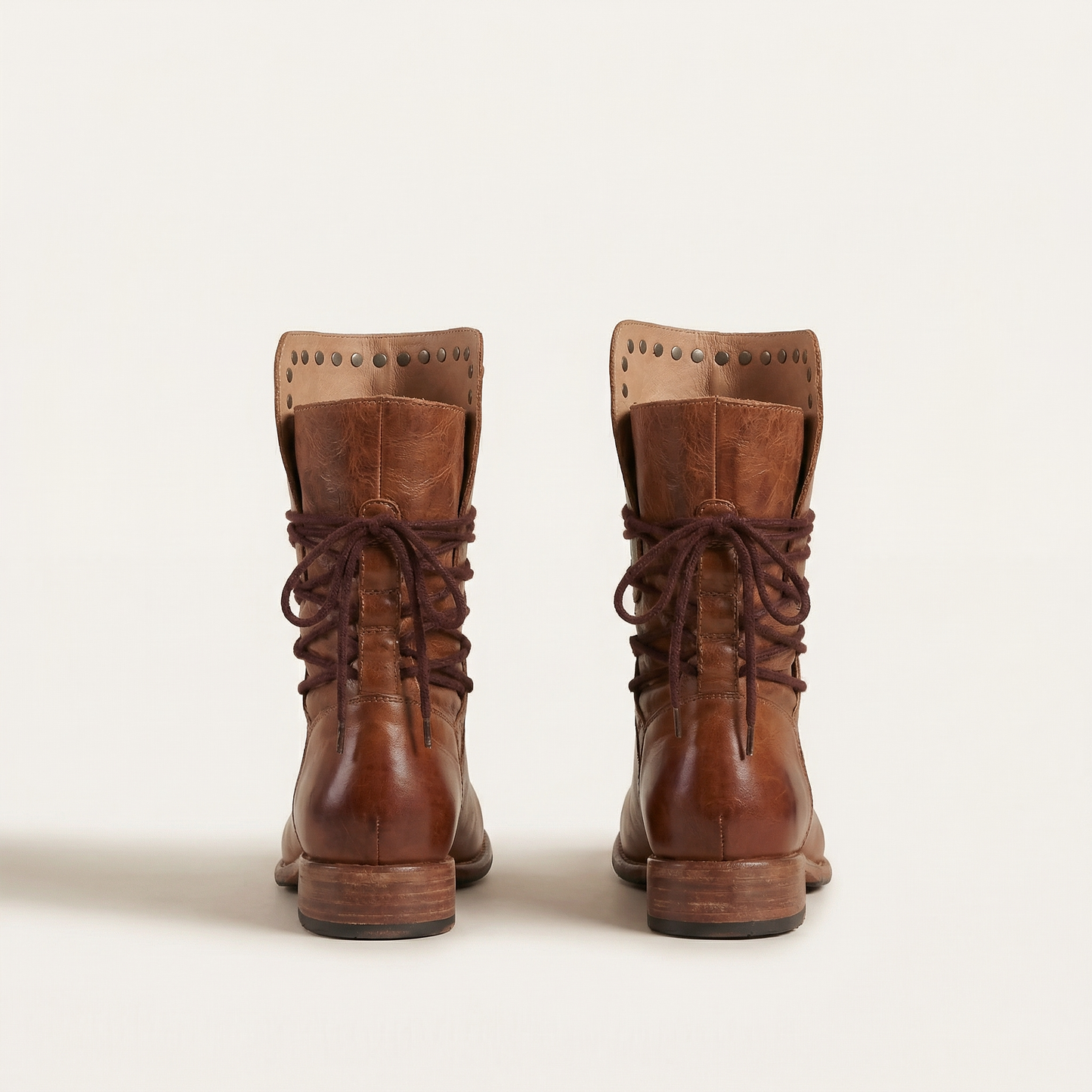Women’s Lace-Up Ankle Boots – Low Heel Design
