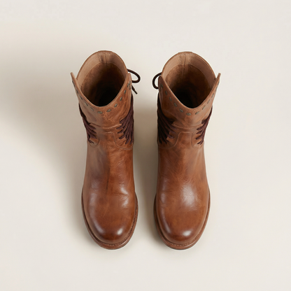 Women’s Lace-Up Ankle Boots – Low Heel Design