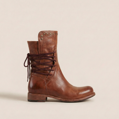 Women’s Lace-Up Ankle Boots – Low Heel Design