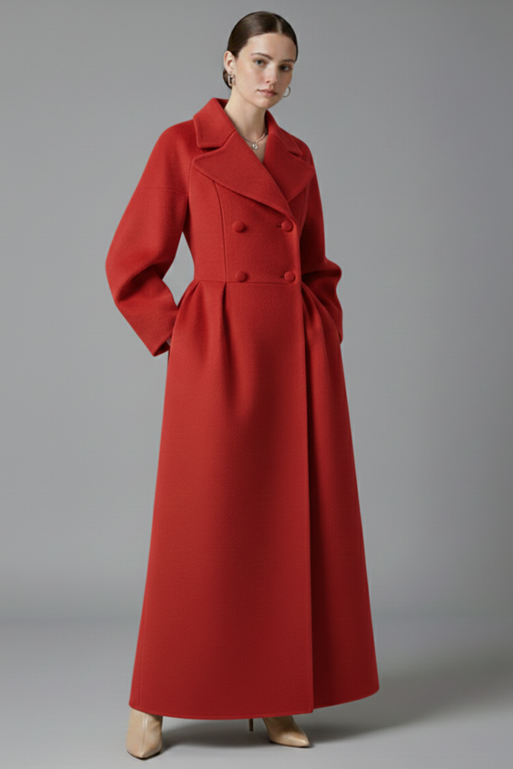 Zoey | Women’s Elegant Long Coat with Lapel Collar