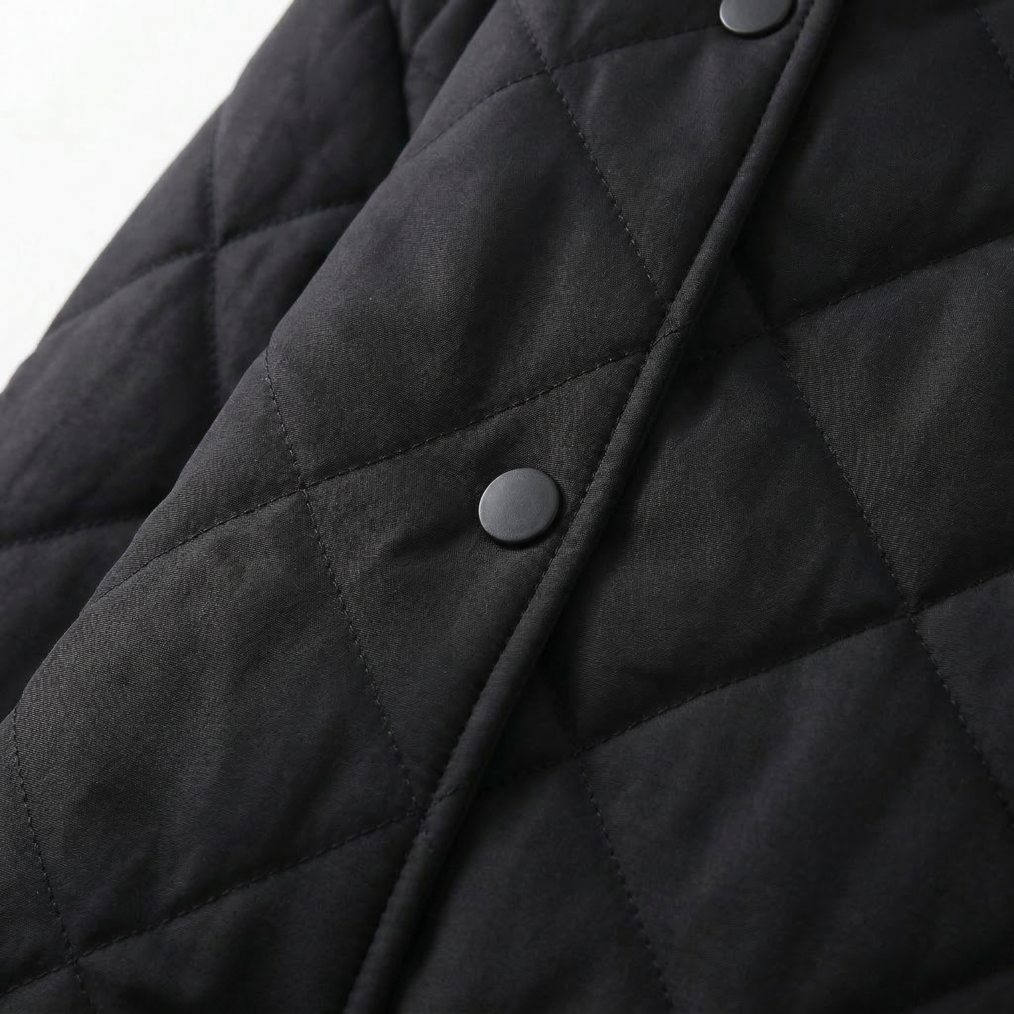 Women’s Quilted Bomber Jacket – Snap Button Front Design