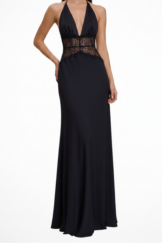 Imogen | Women Halter Neck Backless Maxi Wedding Guest Dress