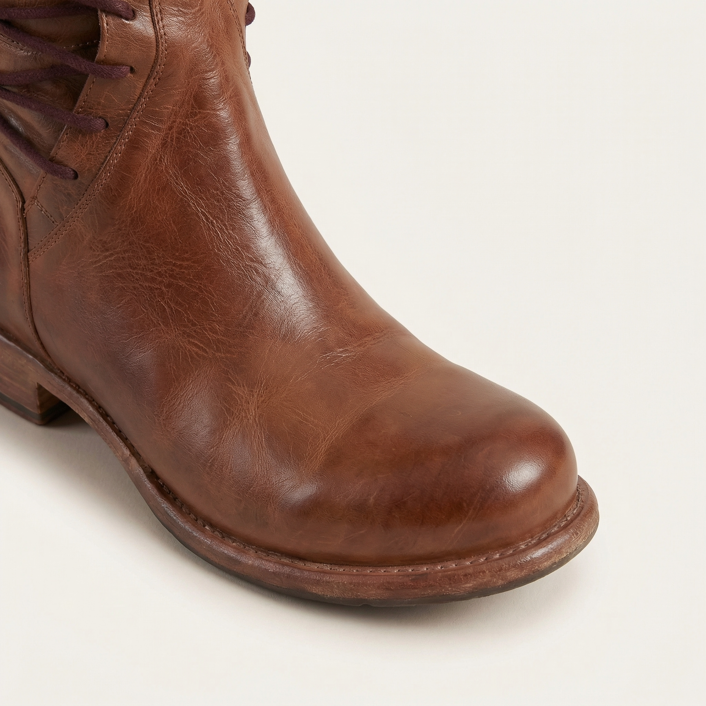 Women’s Lace-Up Ankle Boots – Low Heel Design