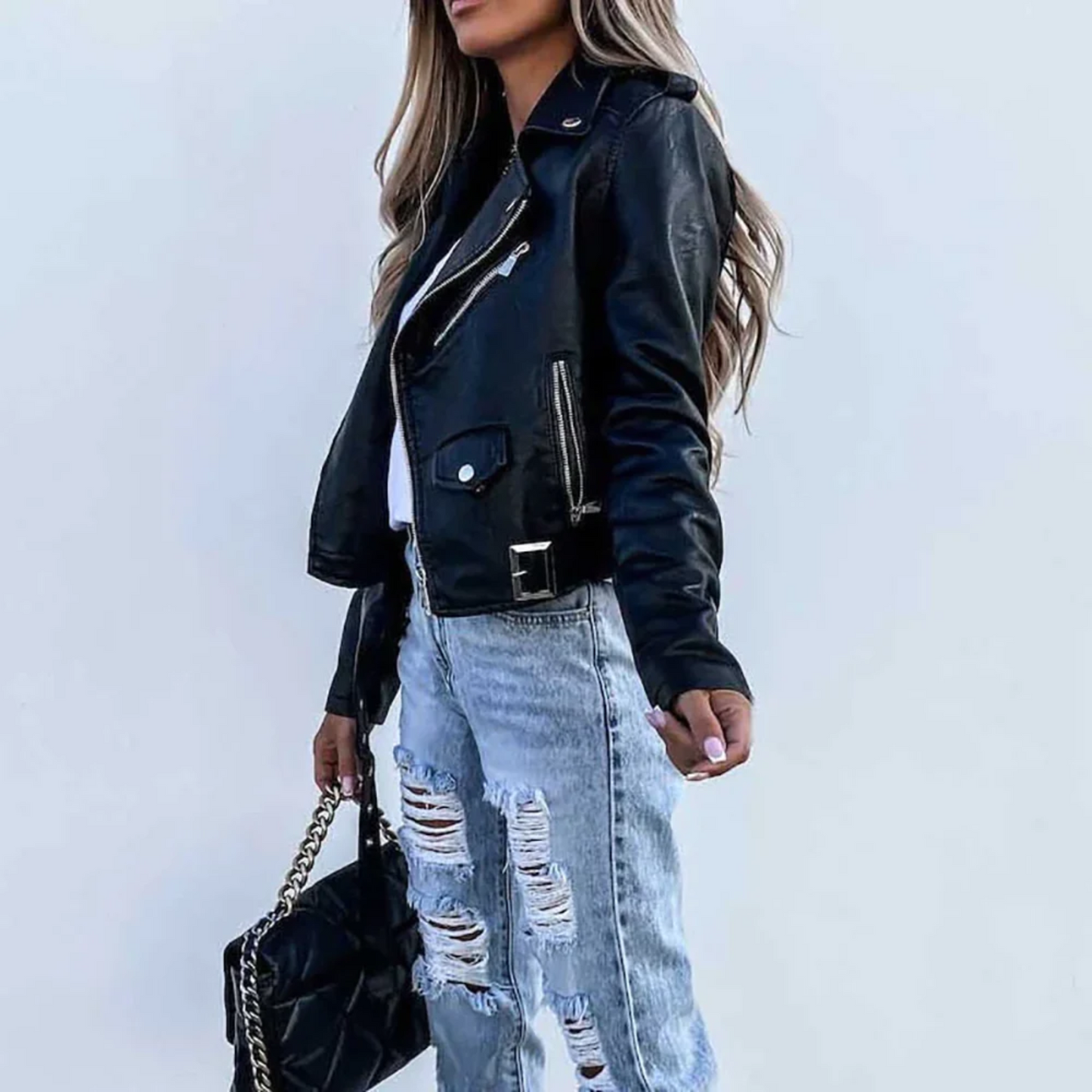 Taylor | Women Trendy Zip-Up Biker jacket