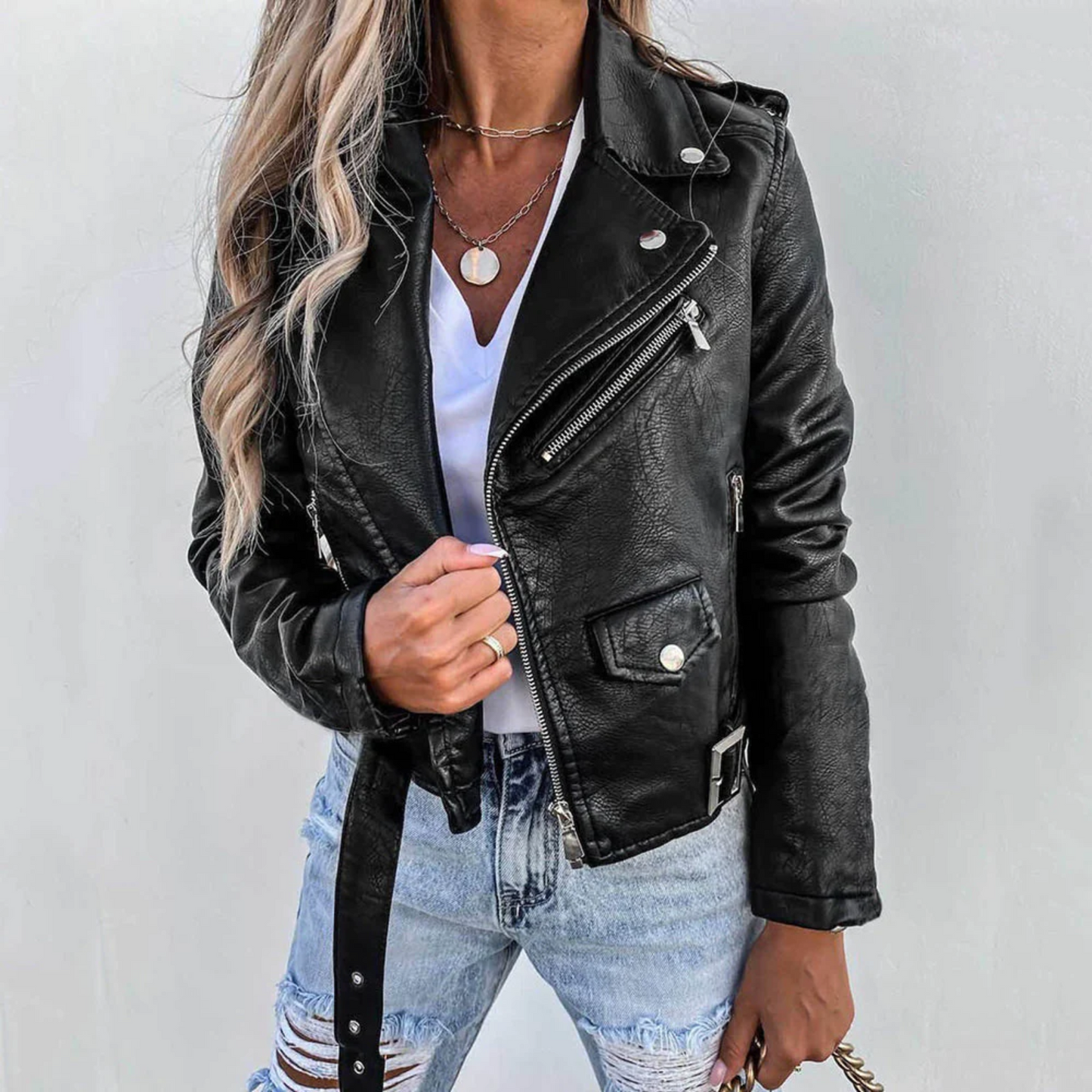 Taylor | Women Trendy Zip-Up Biker jacket