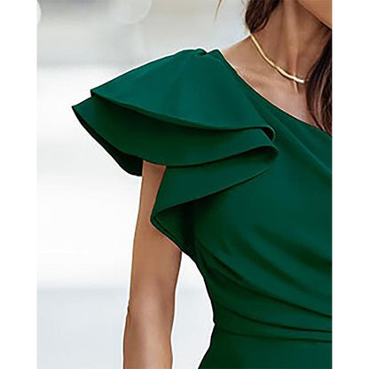 Vestido Formal de Una Sola Manga para Mujeres