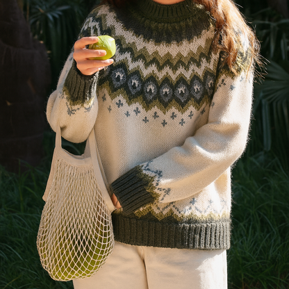 Wool Blend Fair Isle Jumper Regular Fit Women