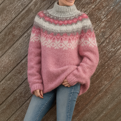 Wool Blend Fair Isle Jumper Regular Fit Women