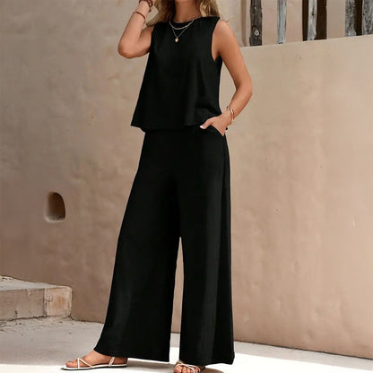 Women's breathable cotton blend 2-piece set | Relaxed summer outfit 4