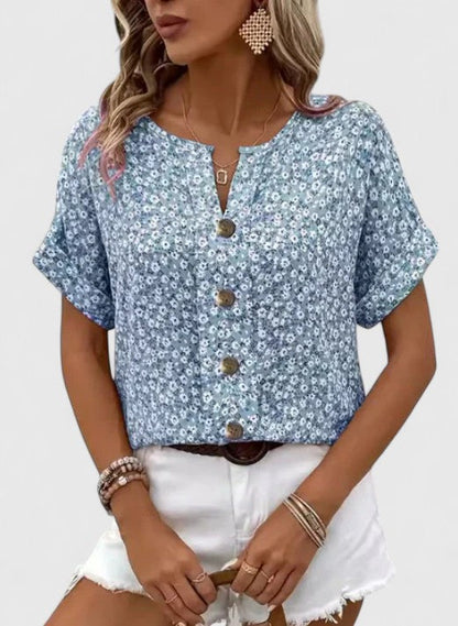 Women's lightweight floral summer top | Casual going out blouse with loose fit 1