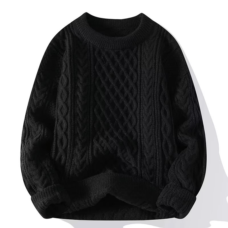 Carmen | Women Spring fakturowany okrągły dekolt sweater
