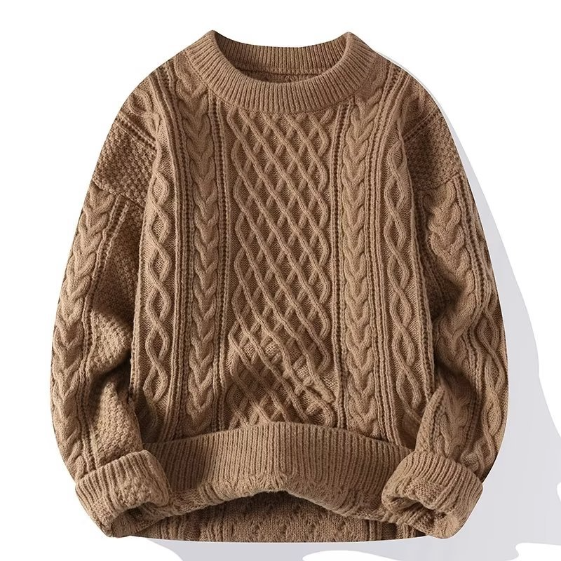 Carmen | Women Spring fakturowany okrągły dekolt sweater