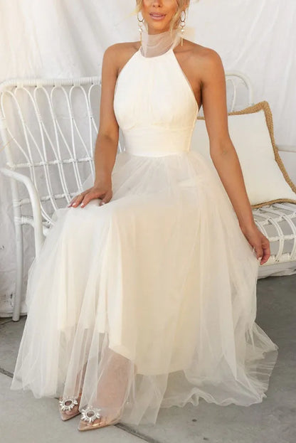 Women's Elegant Off-the-Shoulder Evening Dress | Chic Sleeveless Formal Gown-Mykonostore-Mykonostore