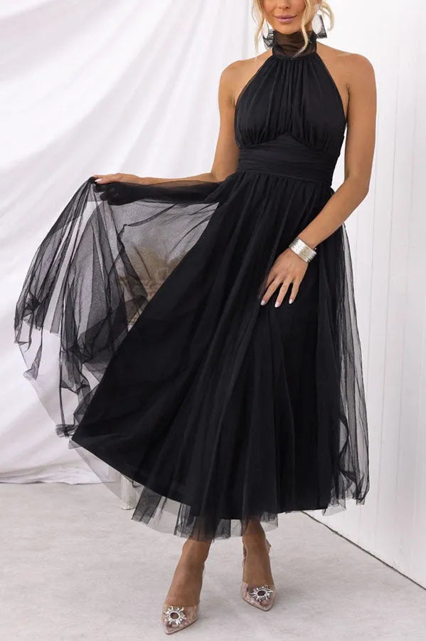 Women's Elegant Off-the-Shoulder Evening Dress | Chic Sleeveless Formal Gown-Mykonostore-Black-S-Mykonostore