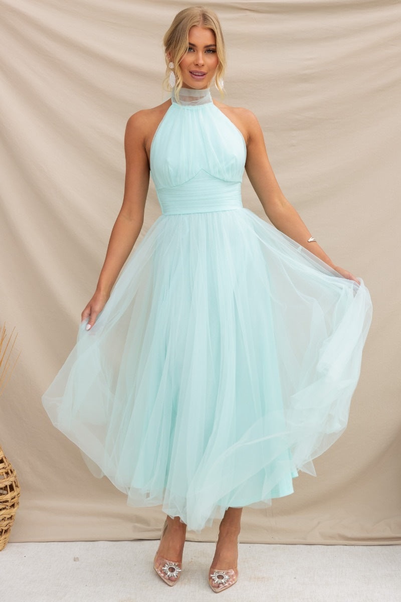 Women's Elegant Off-the-Shoulder Evening Dress | Chic Sleeveless Formal Gown-Mykonostore-Light Blue-S-Mykonostore