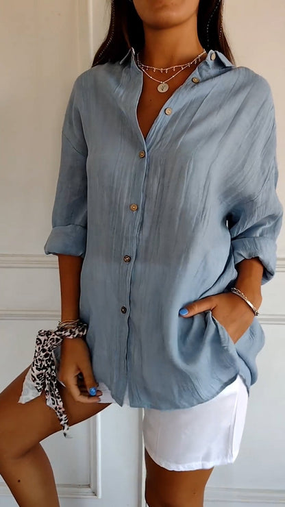 Women's Elegant Synthetic Blend Shirt | Flattering Pleated Design for Versatile Styling-Mykonostore-Mykonostore