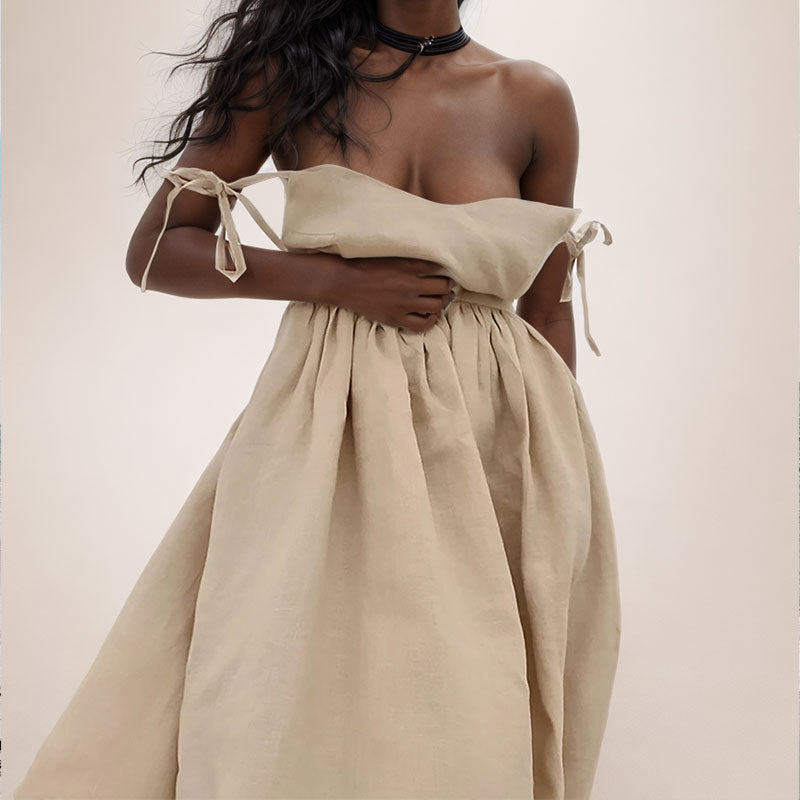 Maria | Women Midi dress V Neck Open Back slit