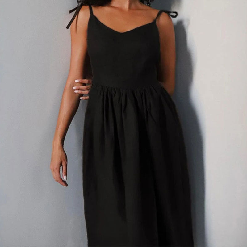 Maria | Women Midi dress V Neck Open Back slit