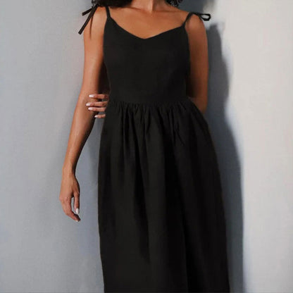 Maria | Women Midi dress V Neck Open Back slit