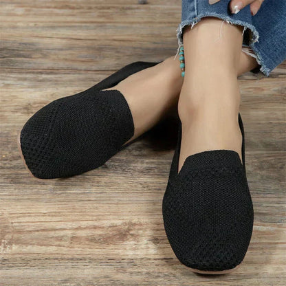 Knit Slip On Women's Loafers Casual Flat Shoes