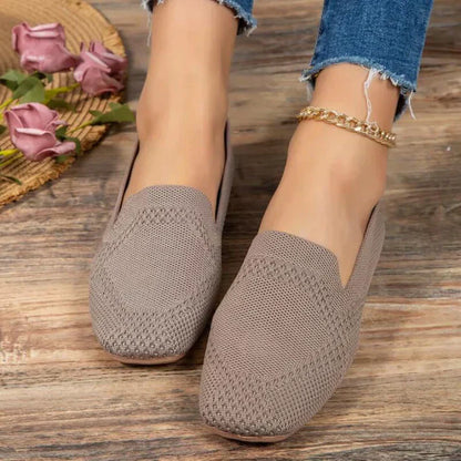 Knit Slip On Women's Loafers Casual Flat Shoes