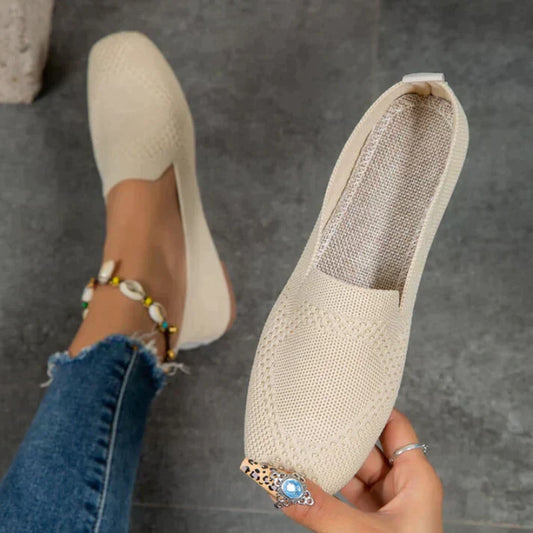 Knit Slip On Women's Loafers Casual Flat Shoes