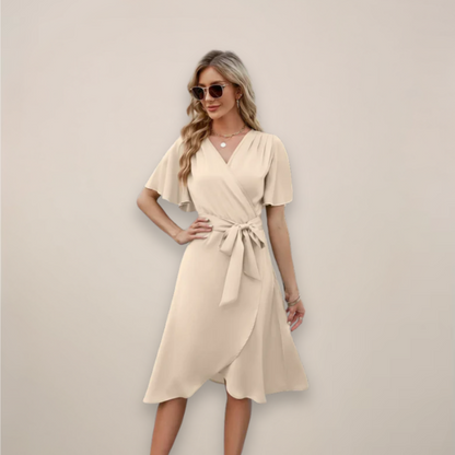 Jasmine | Women Midi kopertowy dress z wiązanie z przodu