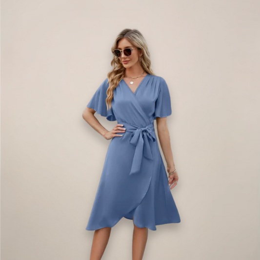 Jasmine | Women’s Midi Wrap Dress With Front Tie
