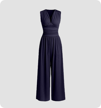Damen ärmelloser Jumpsuit tailliert Freizeit Elegant Sommer
