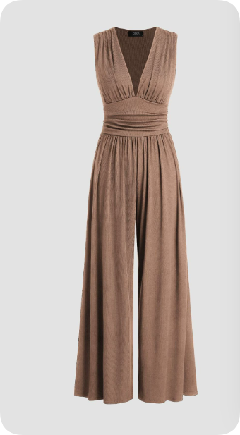 Damen ärmelloser Jumpsuit tailliert Freizeit Elegant Sommer