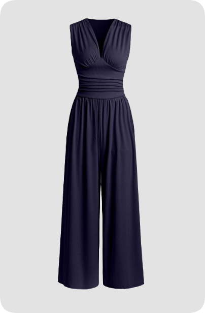 Damen ärmelloser Jumpsuit tailliert Freizeit Elegant Sommer