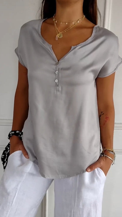 Women's Soft Touch V-Neck T-Shirt | Relaxed Fit Everyday Top-Mykonostore-Mykonostore