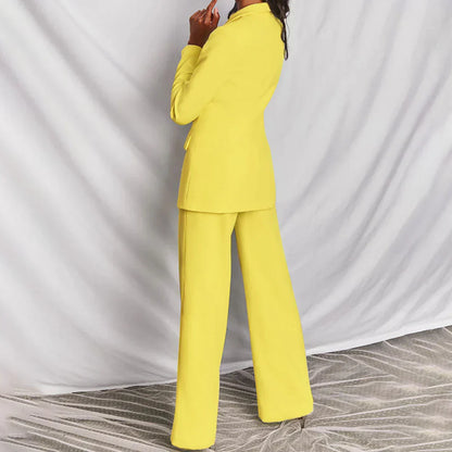 Harper | Women Trouser Suit długi blazer Wide-Leg Structured
