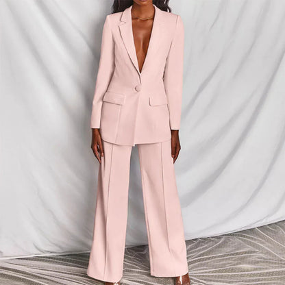 Harper | Women Trouser Suit długi blazer Wide-Leg Structured