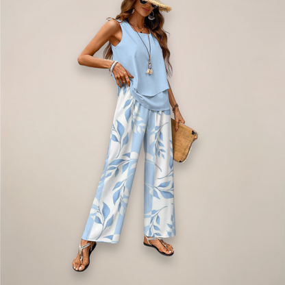 Ava | Women Spring wzorzysty Wide-Leg set