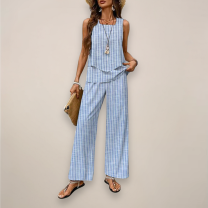 Ava | Women Spring wzorzysty Wide-Leg set