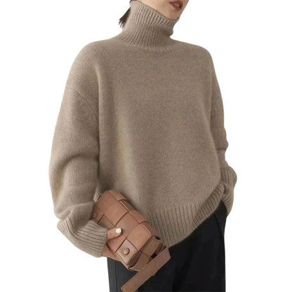 Women's Turtleneck Jumper Oversized Knit Pullover Jumper