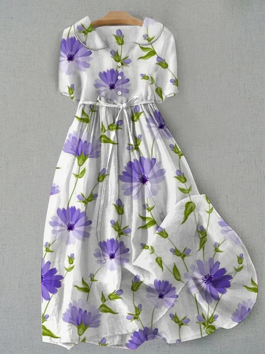 Linda – Sierlijke Bloemen Jurk