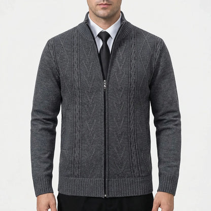 Wyndmore - Zip-Up Knitted Cardigan Coat For Men  Casual Everyday Layering