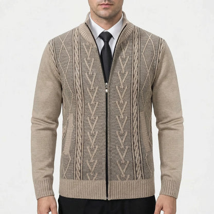 Wyndmore - Zip-Up Knitted Cardigan Coat For Men  Casual Everyday Layering