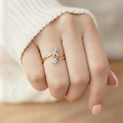 BAGUE AJUSTABLE SIGNATURE AVEC INITIALES