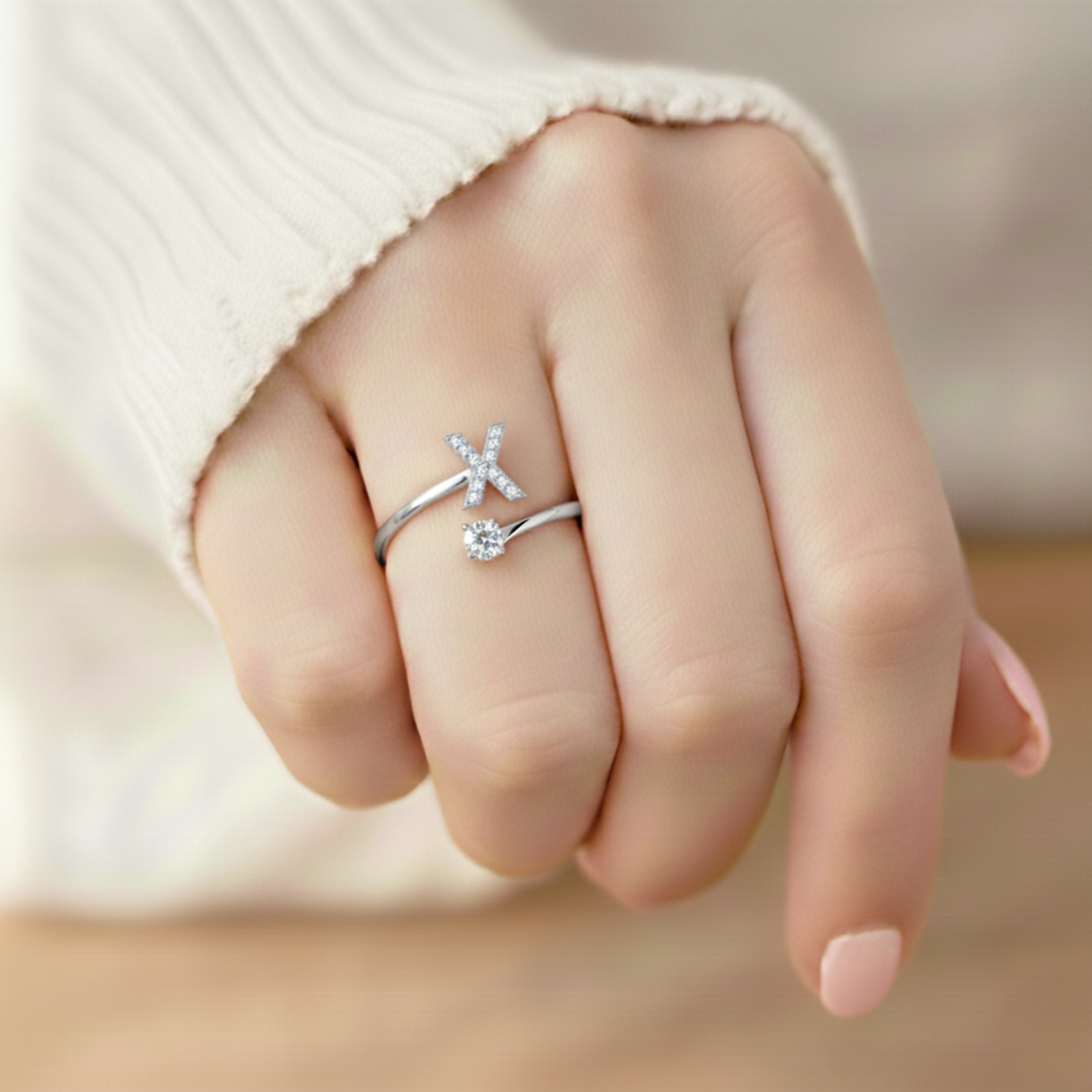 BAGUE AJUSTABLE SIGNATURE AVEC INITIALES
