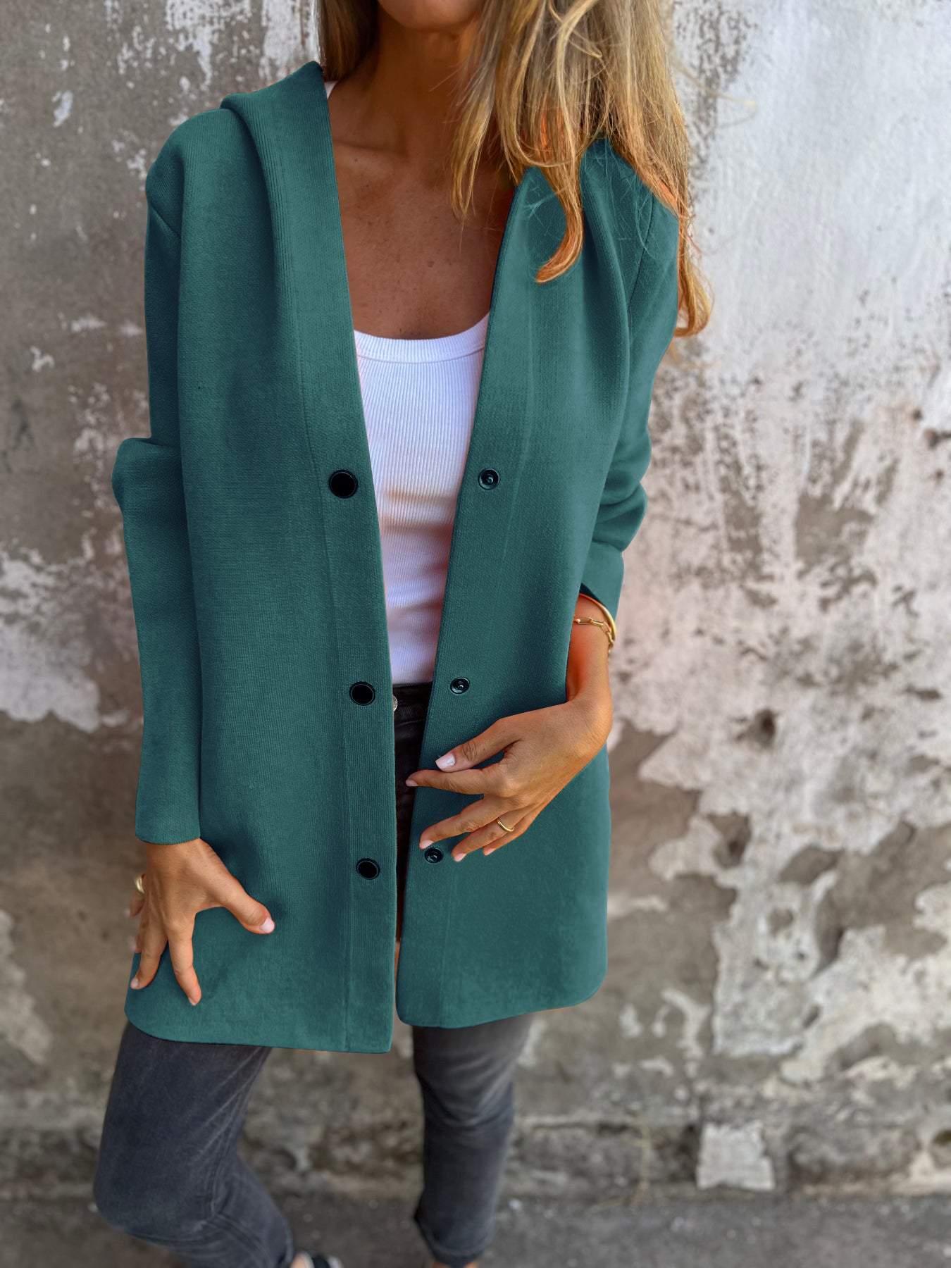 Xènia Enciso™ Casual single breasted jacket with hood