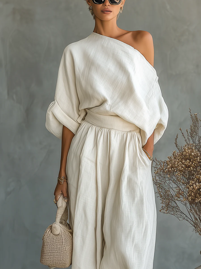 Bianca | Elegantes zweiteiliges Set mit einer Schulter