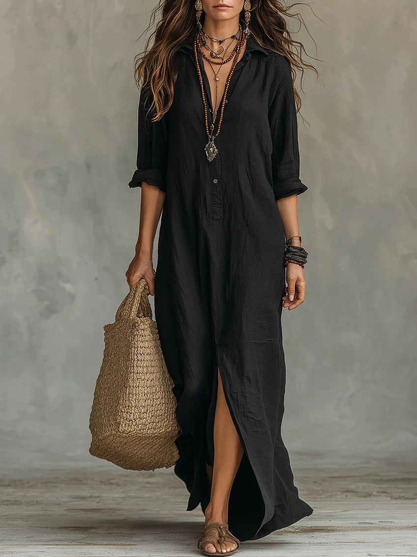 Charlotte | Relaxed Maxi Shirt Dress