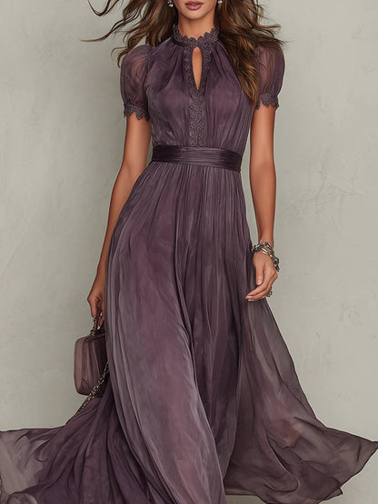 Flavia™ | Cape Violet Lace Dress