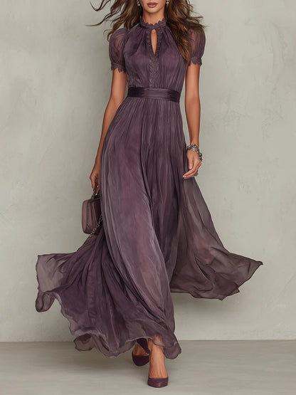 Avelyn | Long purple dress with a V-neck